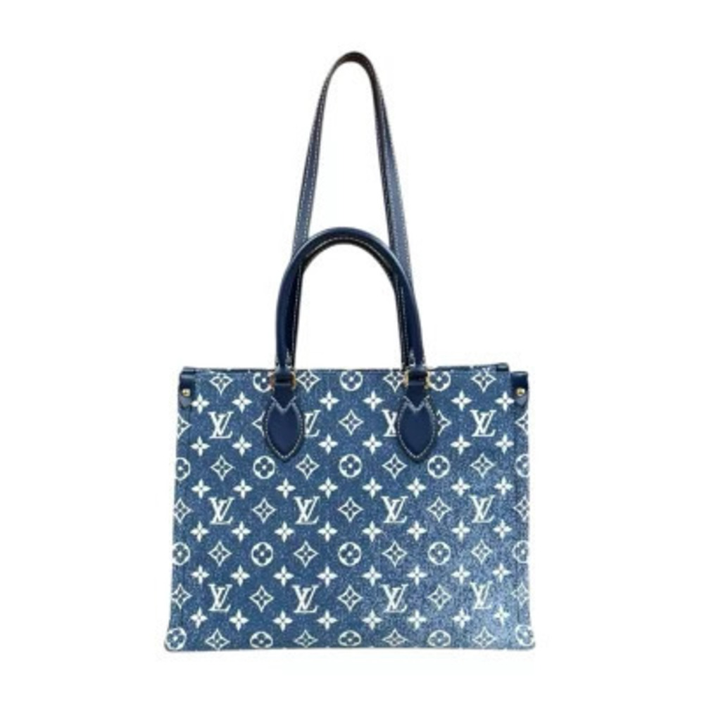 Louis Vuitton On The Go Monogram Jacquard Denim Shoulder Bag Blue